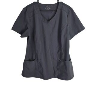Cherokee Infinity Scrub Top XL Womens Dark Gray V Neck Pullover Dr Office